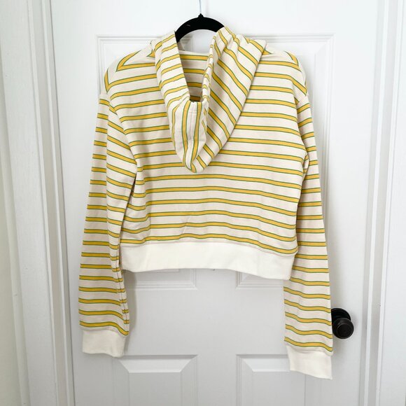 Women SOLID & STRIPEDThe Jolie Hoodie in Yellow Striped Size Extra Large - Picture 4 of 11